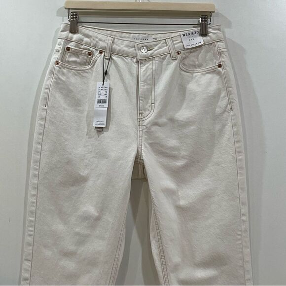 Ivory high Waisted Jeans, Topshop, Size 8 - Picture 9 of 11